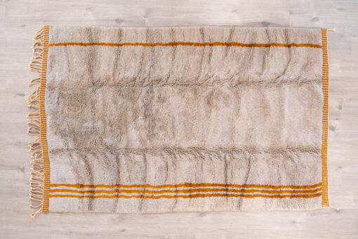 Idée décoration tapis en laine artisanal Marmoucha orange et sable
