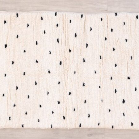 Tapis berbère tissé à la main sable et noir Marmoucha