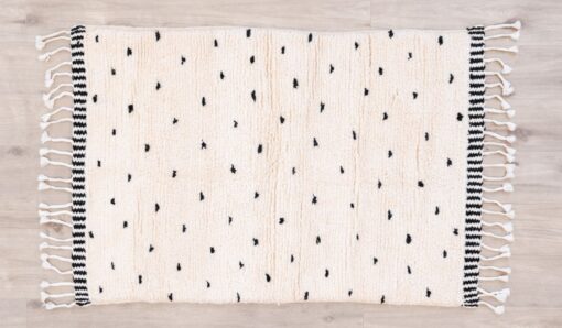 Tapis berbère tissé à la main sable et noir Marmoucha