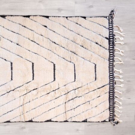 Tapis berbère tissé à la main noir et blanc