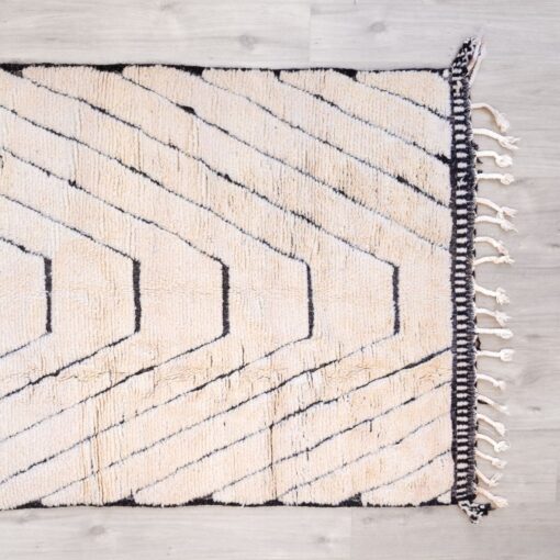 Tapis berbère tissé à la main noir et blanc
