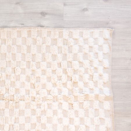 Marmoucha tapis laine damier artisanal