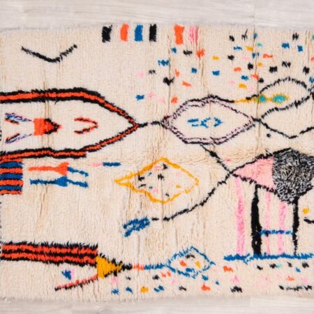 Tapis salon sur-mesure poils longs naturels coloré