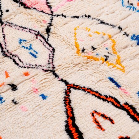 Tapis multicolore à poils longs naturels Marmouch