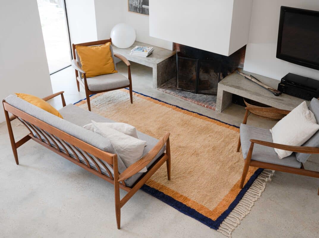 Tapis Marmoucha disposé dans salon design